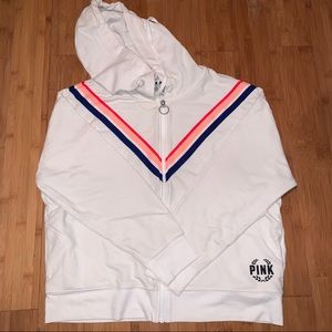 Womens PINK Zip-Up Hoodie